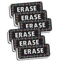 Ashley Productions Magnetic Whiteboard Eraser, Chalk Loops, 2" x 5", Pack of 6