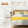 thumbnail image 6 of Gray Yellow Abstract 4 Piece Duvet Cover Set California King Size Retro Geometric Soft Bedding Set Comforter Cover, 1 Duvet Cover 1 Flat Sheets and 2 Pillowcases, 6 of 9