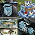 thumbnail image 4 of KUIFORTI Blue Tie Dye Car Seat Covers Full Set 13 Piece Car Seat Cover Steering Wheel Cover Seatbelt Covers Keychain Lipstick Protector Cup Coasters Car Garbage Bag Rear View Mirror Cover, 4 of 7