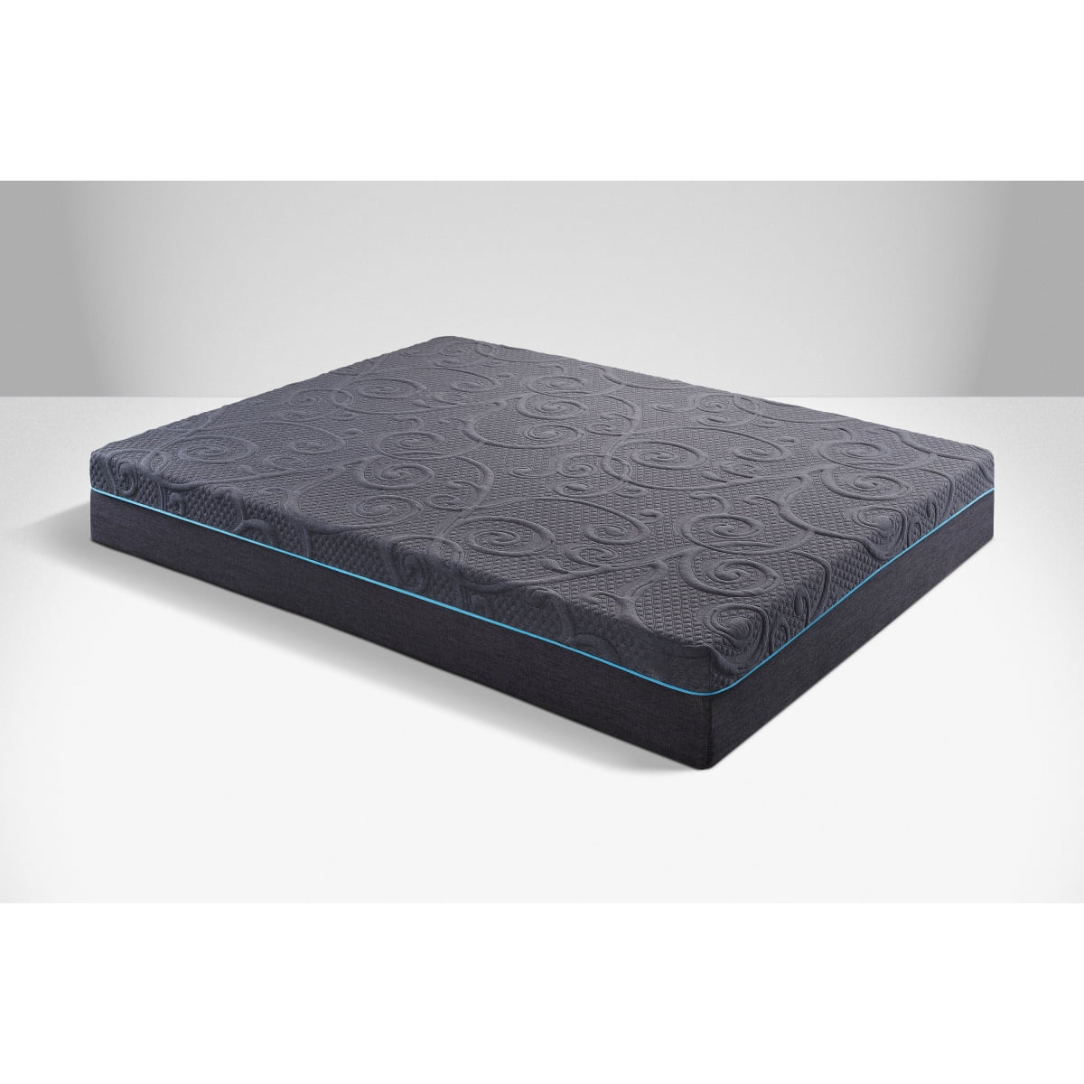 Miekor Furniture 14-inch California King Size Bed Mattress Gel-Infused Memory Foam Hybrid Mattress, Dark Gray, Mattress in a Box, Medium Firm Comfort No5052