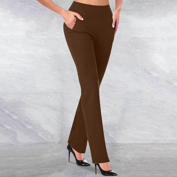 High Waist Yoga Pants for Women Stretchy Trousers Pull On Work Slacks Business Casual Bottoms Comfortable Athleisure Wear