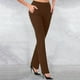 thumbnail image 2 of Pantalones de trabajo elásticos de cintura alta para mujer - Pantalones sin cremallera, color liso, poliéster, informales/de negocios/para el día a día, 2 of 5