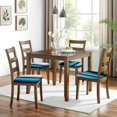thumbnail image 6 of Blue and Grey Abstract Art Artwork Seat Covers for Dining Room Chairs Set Of 4,Stretch Printed Washable Chair Seat Cover with Elastic Ties and Button,Removable Waterproof Couch Cushion Covers, 6 of 6