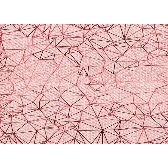 Ahgly Company Indoor Rectangle Patterned Light Rose Pink Area Rugs, 4' x 6'
