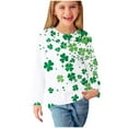 thumbnail image 2 of Spazoro Child Girls St. Patrick's Shirts Tee, Heart Print Long Sleeve Crew Neck Casual Pullover Tops for Kids Girls Green Size 9 T, 2 of 6