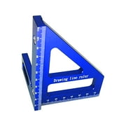 CALIDAKA Wood Working Aluminum Alloy Triangle Ruler 45 90 Degree Angle Square Protractor