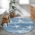thumbnail image 4 of Round Area Rugs Collection 3.3 Ft, Blue Coastal Non-Slip Residential Carpet, Summer Ocean Waves Ombre Sea Starfish Indoor Crawling Mats Doormat Runner Rugs Play Mat forBedroom, 4 of 9