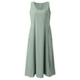 thumbnail image 2 of Fsqjgq Summer Dress Summer Dresses for Women Garden Party Dress Fashion Casual Solid Dress Sleeveless with Pocket Loose Dress Tank Maxi Dress Plus Size Vacation Dress High Waist Flowy Maxi Dress 5XL, 2 of 5
