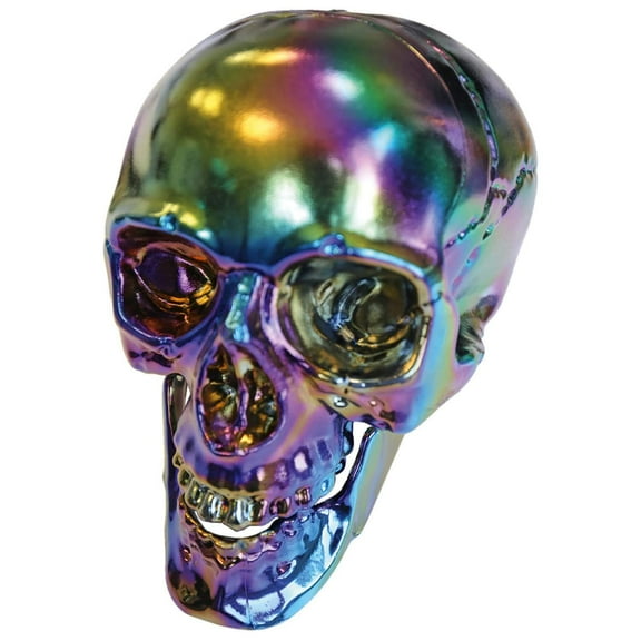 Amscan 9907441 Iridescent Décor Skull Gothic Fantasy Halloween Ornament Figurine Metallic Look