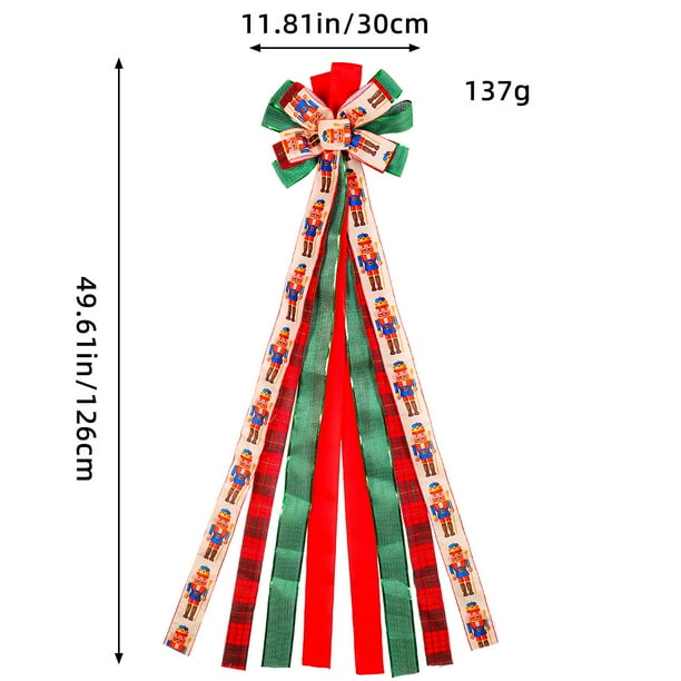 Lazo para la parte superior del árbol de Navidad, decoraciones artificiales para la parte superior del árbol de Navidad, para el hogar, boda, cumpleaños, interior/exterior, Navidad