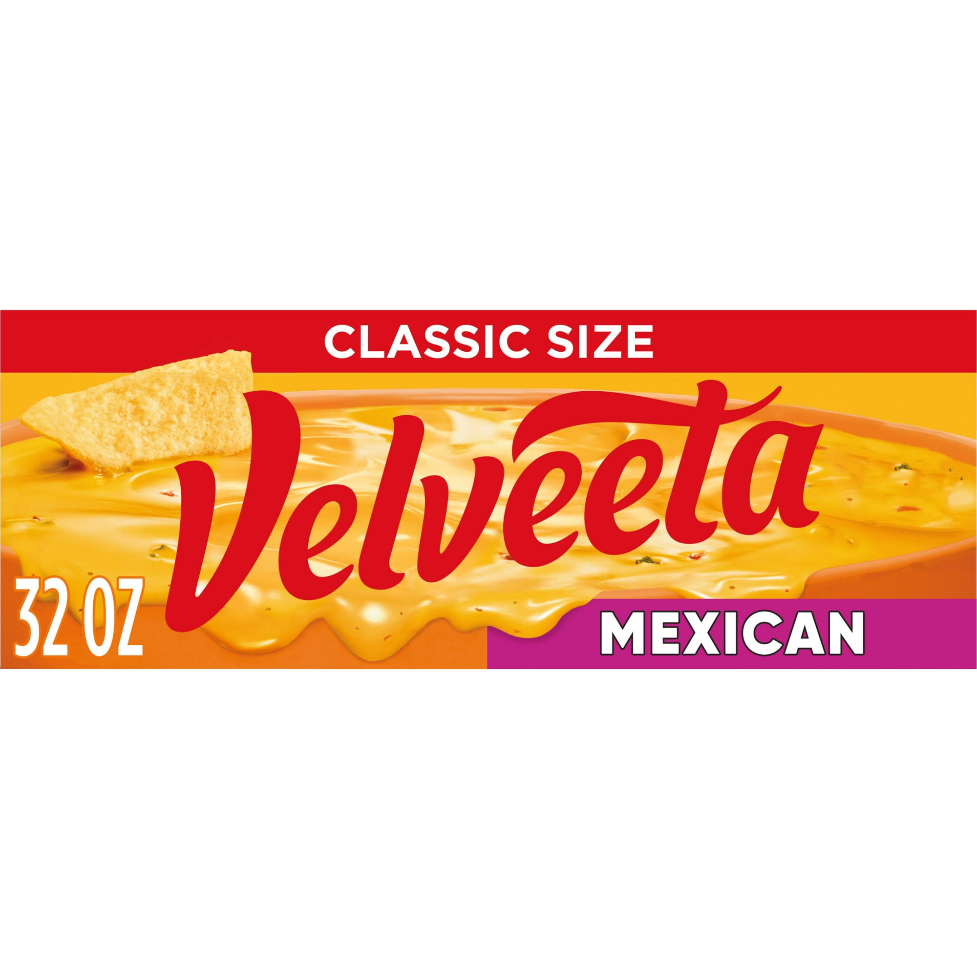 Velveeta Mexican Pasteurized Recipe Cheese Product with Jalapeno Peppers, 32 oz Block