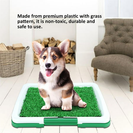 Potty Mat,YMIKO Dog Pet Potty Mat Grass Pad with Mesh+Collection Tray Home Indoor Restroom Toilet Pee Training, Potty Mat with Tray, Pet