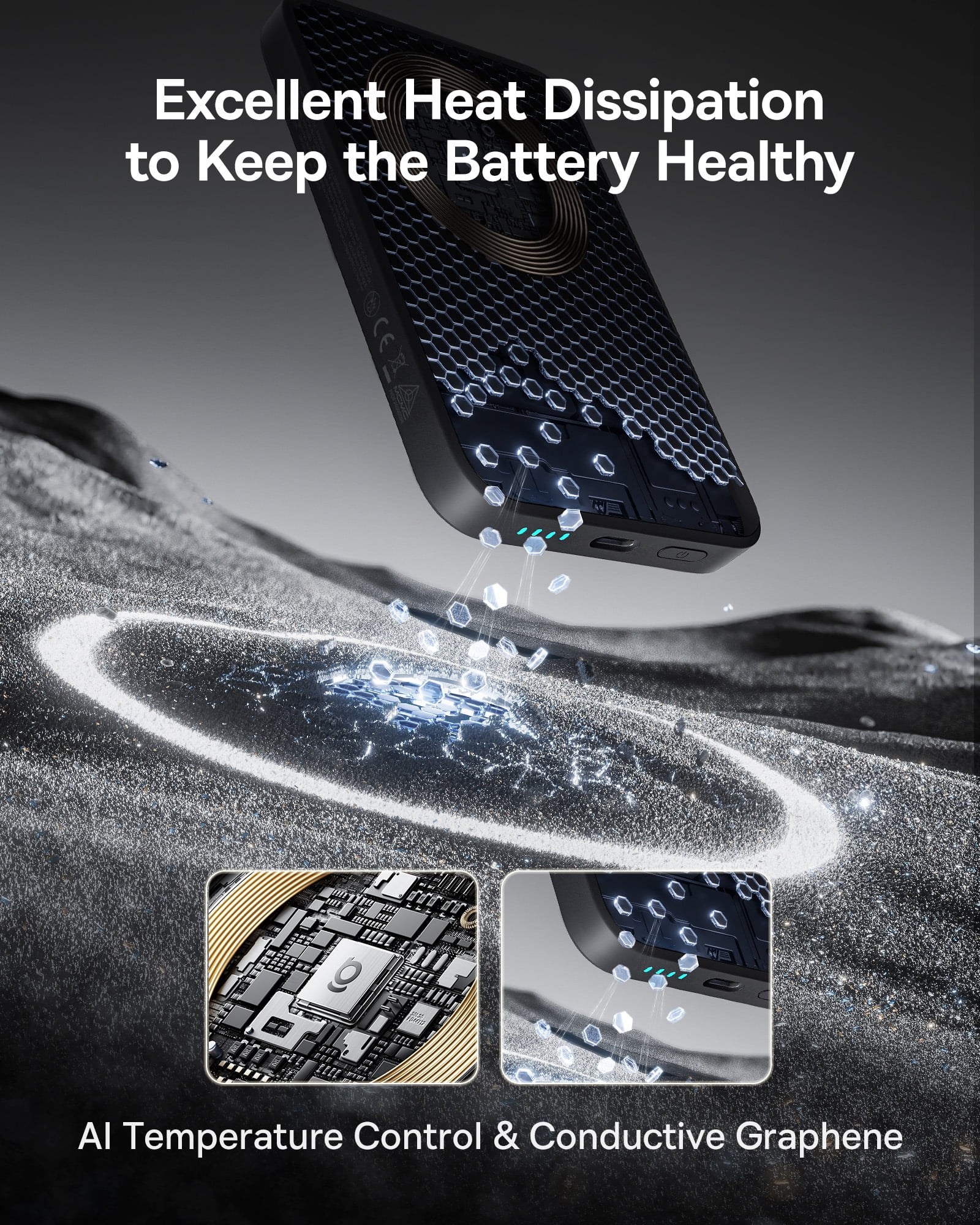 Baseus Wireless Power Bank 10000mAh Magnetic Portable Charger 22.5W MagSafe Charger, Black