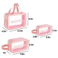 thumbnail image 2 of Bolsa de aseo transparente, 3 piezas, bolsa de cosméticos de maquillaje, bolsa de lavado de viaje transparente para mujeres y niñas, 2 of 6