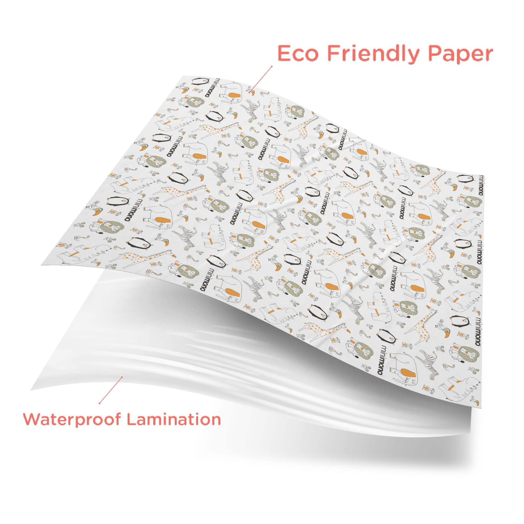 Minimono Disposable Splat Mat for Under High Chair - 30 Pack, 40"x47"| Waterproof Splash Mat for Floor | Baby Activity Mat for Indoor and Outdoor | Baby Lead Weaning Supplies | Catcher for Highchair