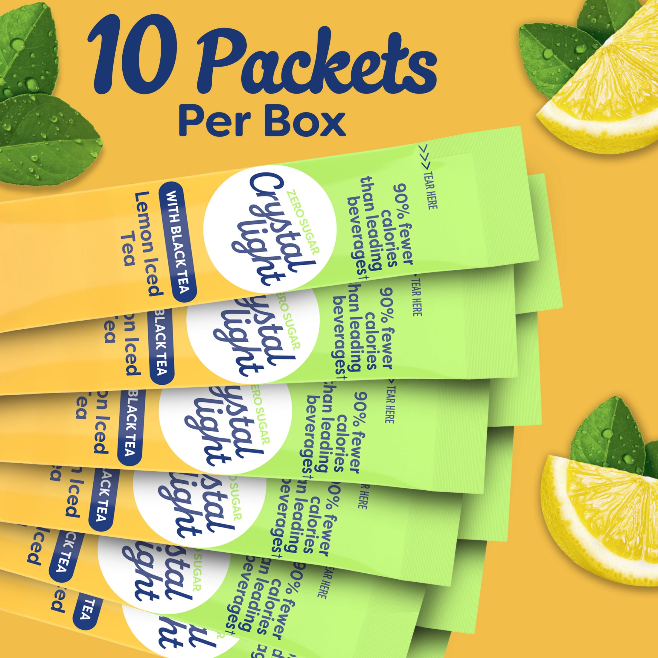 Crystal Light, Drink Mix, 10 Packets, Lemon Iced Tea Flavor