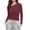 18# Wine, variant on Long Sleeve Shirts Womens Crew Neck Basic Going Out Stretchy Slim Fit Y2k Crop Tops Hot Pink XS