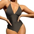 thumbnail image 1 of Cathalem Maillots de Bain pour Femmes Grande Taille Résistant au Chlore Col Rond Coupe Douce Maillot de Bain Sportif une Pièce Imprimé, Noir m, 1 of 5