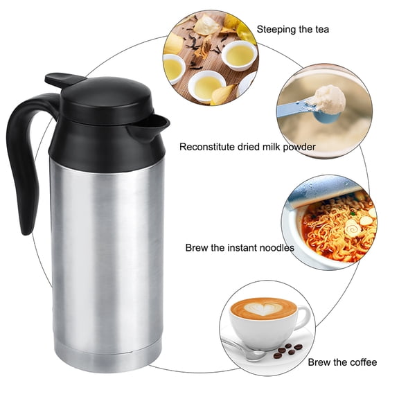 NFTIGB 12V 750ml / 25.4 fl oz Car Portable Electric Travel Heating Cup Coffee Tea Boiling Mug Kettle