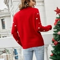 thumbnail image 4 of IROINNID Reduced Womens Sweater Round Neckline Pullover Sweater Print Comfy Mid-Length Long Sleeve Christmas Sweater Top, 4 of 8