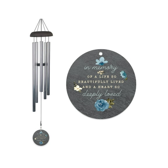 A Beautiful Life 24" Wind Chime, Aluminum Tubes and Metal Canopy