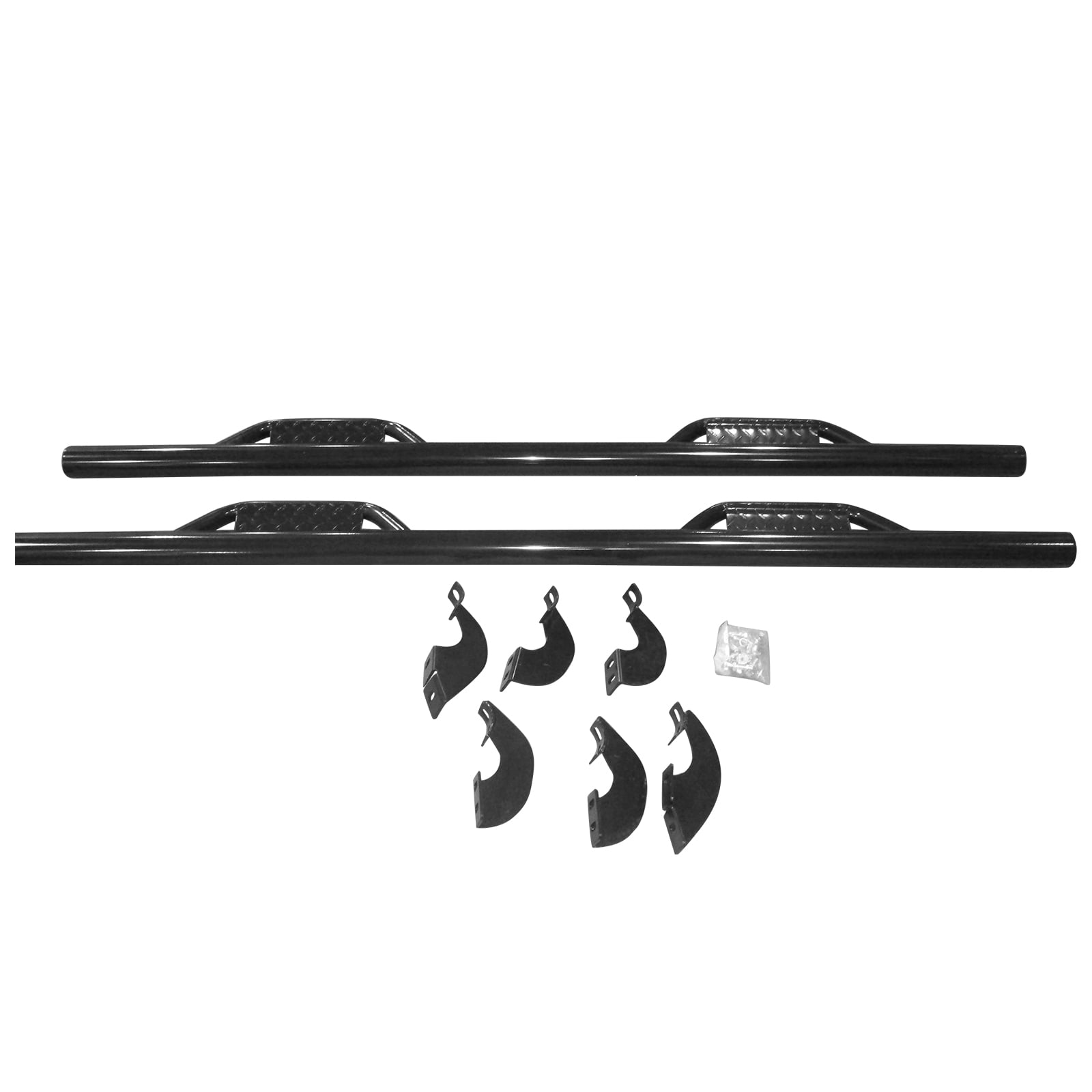 Ikon Motorsports Running Boards Compatible with 07-21 Toyota Tundra Crew Max Black Side Step Nerf Bars