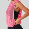 thumbnail image 2 of Craaazy Athletic Shirts for Women Sleeveless Hooded Solid Color Mesh Tank Tops for Everyday Casual Wear, 2 of 9