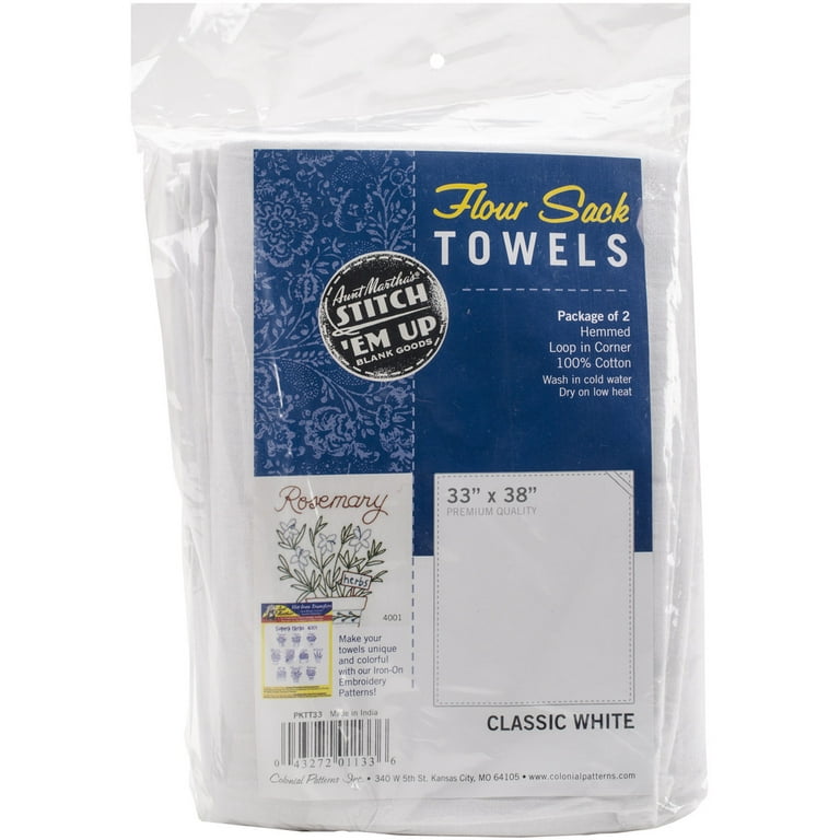  WHITESTEM Flour Sack Dish Towels, 18”X28”