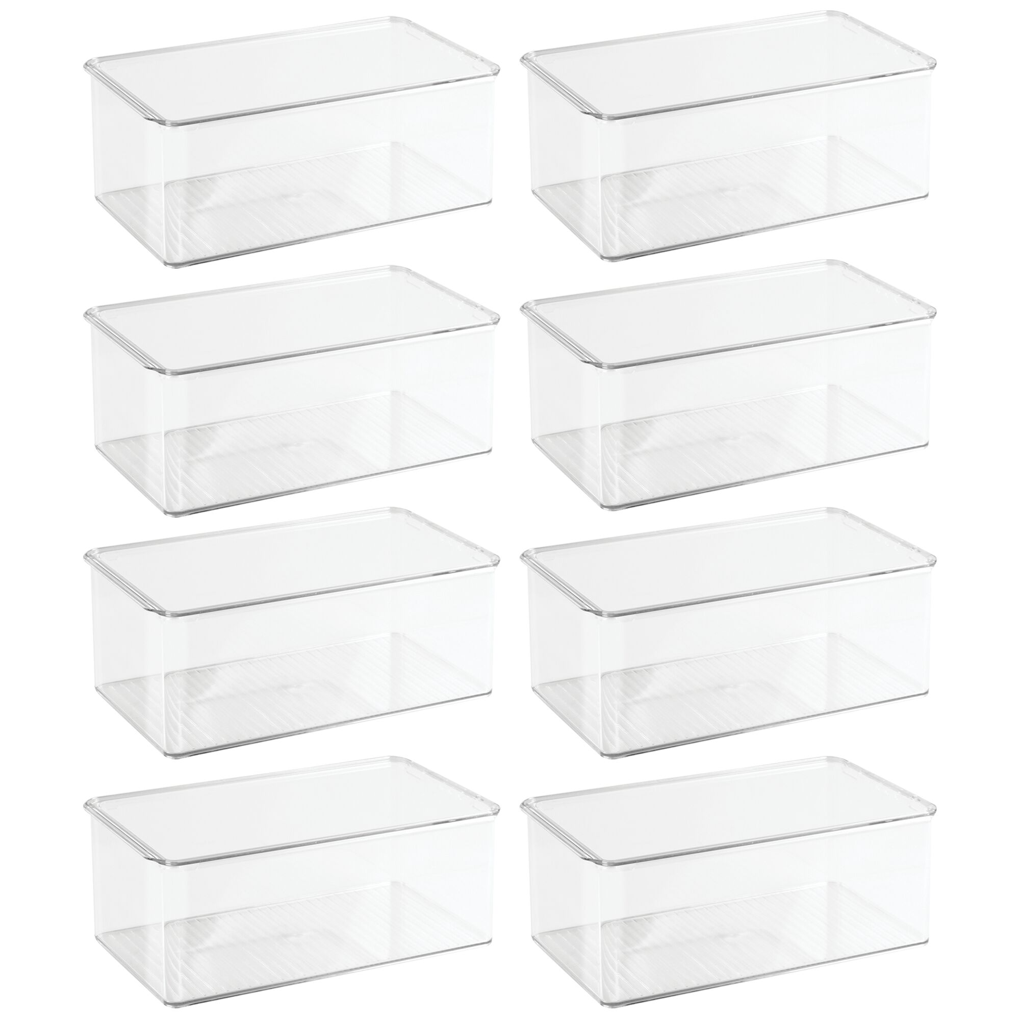 Mdesign Clear Plastic Stackable Playroom/gaming Storage Organizer Box,  Hinge Lid, 8 Pack - 11 X 13.4 X 5 : Target