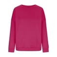 thumbnail image 4 of Atogsazn Women's Oversized Sweatshirt Fleece Casual Long Sleeve Sweatshirt Pullover Crew Neck Tops Blouse Wine XXL Fashion, 4 of 5