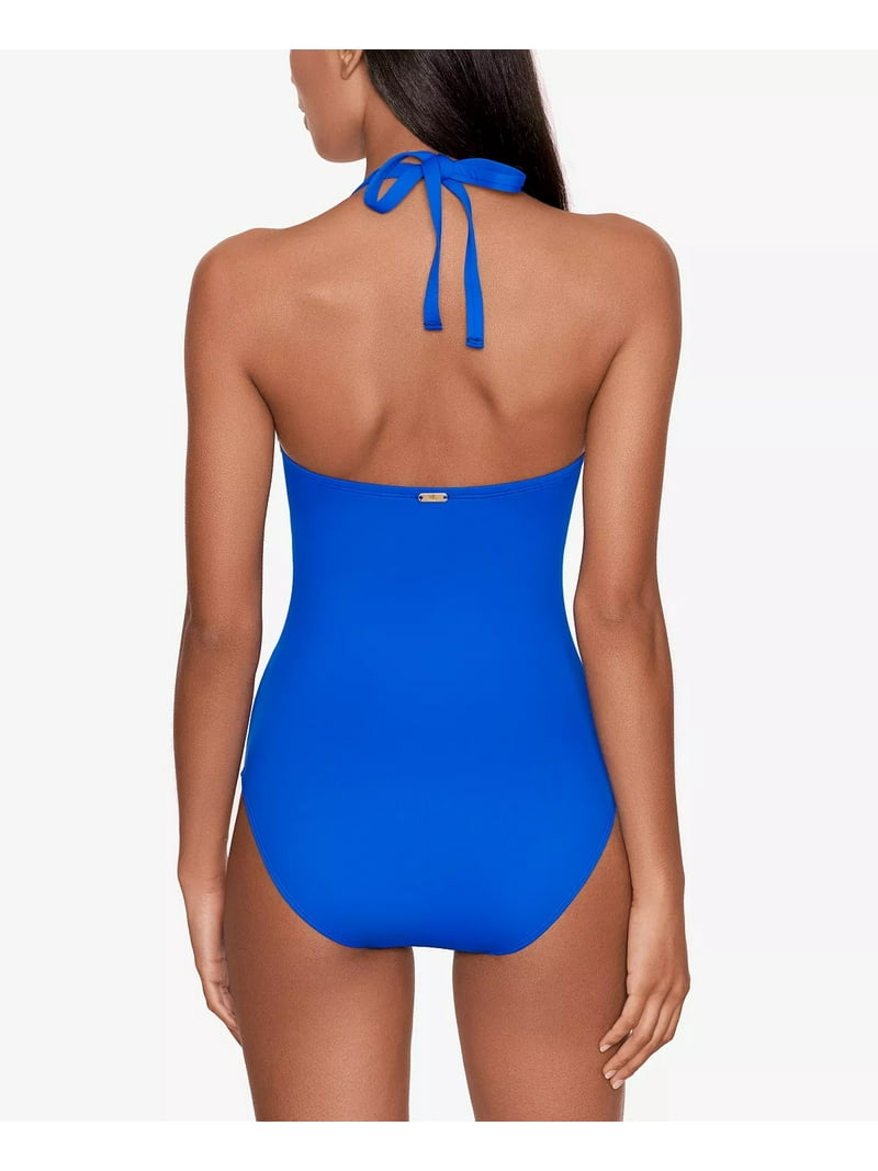 Ralph Lauren One-Piece Swimsuit, Royal Blue, Lace-up Bandeau