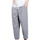 thumbnail image 2 of Pantalones largos para hombre, pantalones casuales, versátiles, de lino y algodón, pantalones holgados, pantalones de pierna recta de moda, pantalones para hombre, 2 of 5