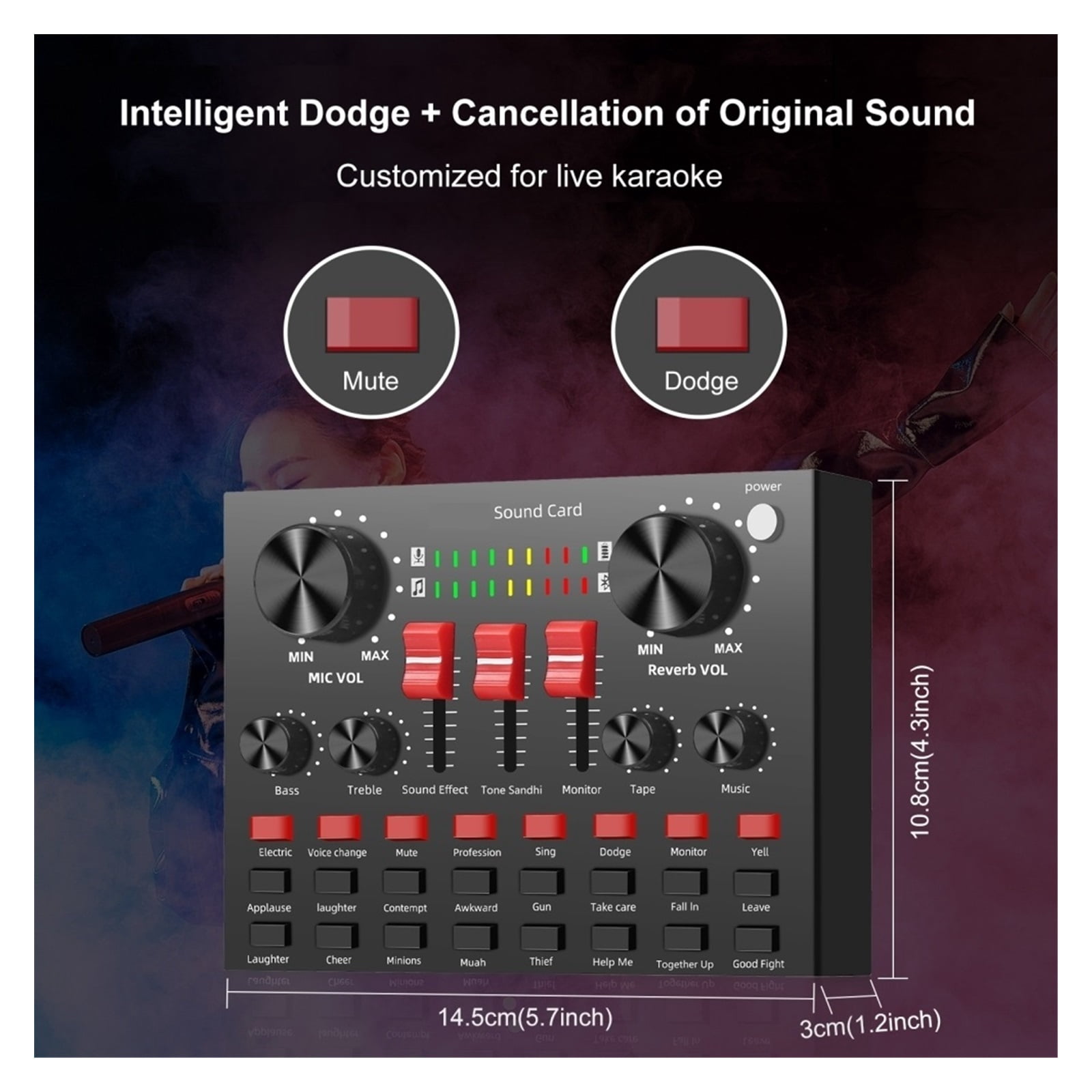 Sound Card Mixer Noise Reduction Microphone Voice Live Broadcast Kits For Phone Singing Gaming ,Professional Equipment
