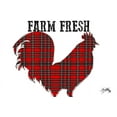 thumbnail image 2 of Medley, Elizabeth 32x23 White Modern Wood Framed Museum Art Print Titled - Farm Fresh Plaid Rooster, 2 of 4