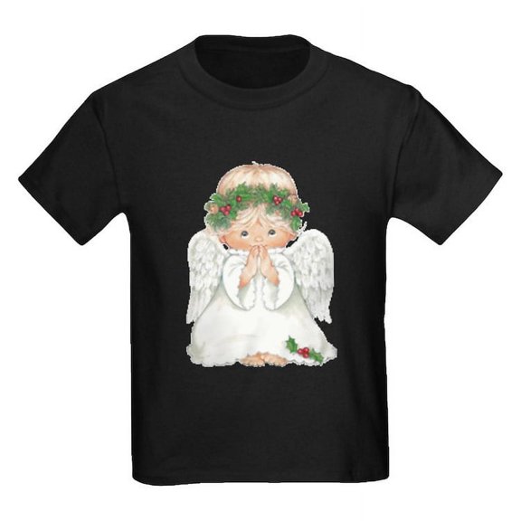 CafePress - Christmas Cute Baby Angel Praying T Shirt - Dark T-Shirt Kids XS-XL