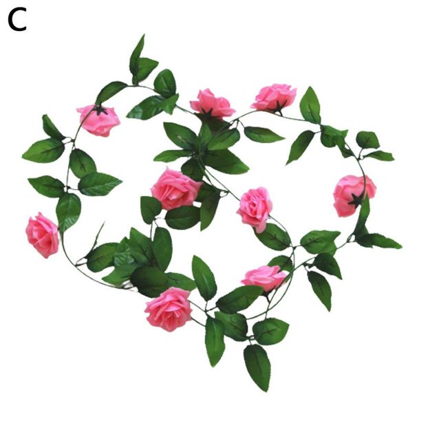 8Ft Artificial Rose Garland Silk Flower Vine Ivy Wedding Decor Garden 2023 F4P4