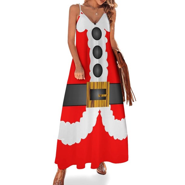 Feliz navidad lindo santa claus vestido sin mangas vestidos para ocasiones oficiales vestido de verano de moda para mujer