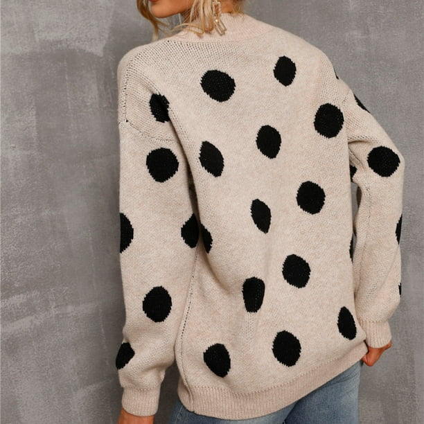 Polka dot shop pullover sweater