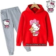 thumbnail image 3 of Jersey de deportes nuevos Kawaii Sanrio Hello Kitty, Sudadera con capucha de Anime, abrigo para niña + Pantalones 2P para niños de 3 a 14 años, regalo de cumpleaños, conjunto informal para correr, 3 of 5