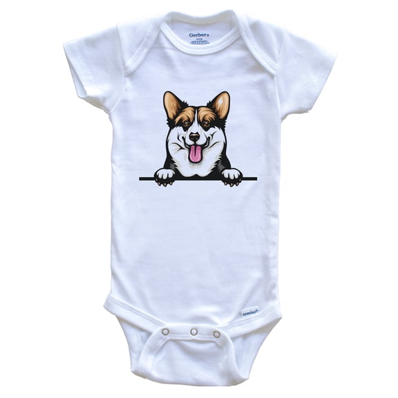Pembroke Welsh Corgi Dog Breed Cute Baby Bodysuit, 0-3 months white