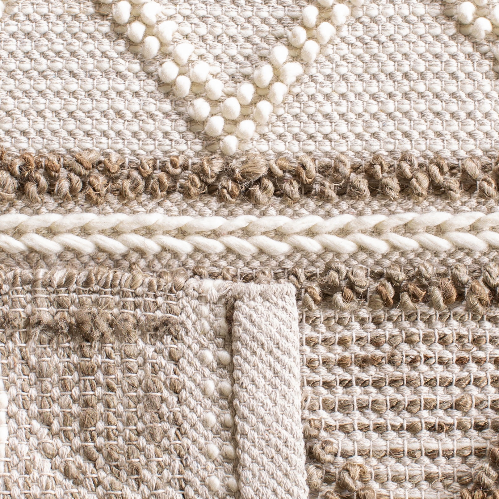 SAFAVIEH Natural Fiber Gerald Striped Runner Rug, Taupe/Ivory, 2'6" x 10'
