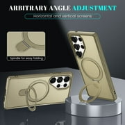 Magnetic Stand for Samsung Galaxy S26 Ultra Case, Fit for Magsafe, Military Grade Slim Protective Case with Rotatable Foldable Kickstand & Ring Holder, for Samsung Galaxy S26 Ultra - Khaki