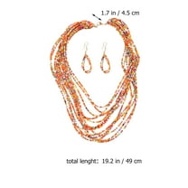LULULION Boho Western Jewelry For Women Necklace Earrings Kit Orange 1 Set
