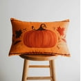 thumbnail image 3 of Primitive Dark Fall Pumpkin Lumbar Pillow Cover | 18x12 Thanksgiving Décor | Fall Decor | Room Decor | Decorative Pillows | Gift for her, 3 of 4