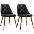 thumbnail image 1 of HOMCOM Modern Dining Chairs Set of 2, Solid Wood Back and Steel Legs, 1 of 10