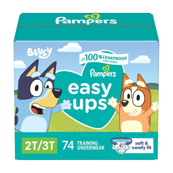 Pantalones de entrenamiento Pampers Easy Ups para niños y niñas 2T-3T, 74 unidades