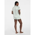 thumbnail image 4 of Joyspun Women’s Stretch Satin Short Sleeve Top and Shorts Pajama Set, Sizes XS-3X, 4 of 6