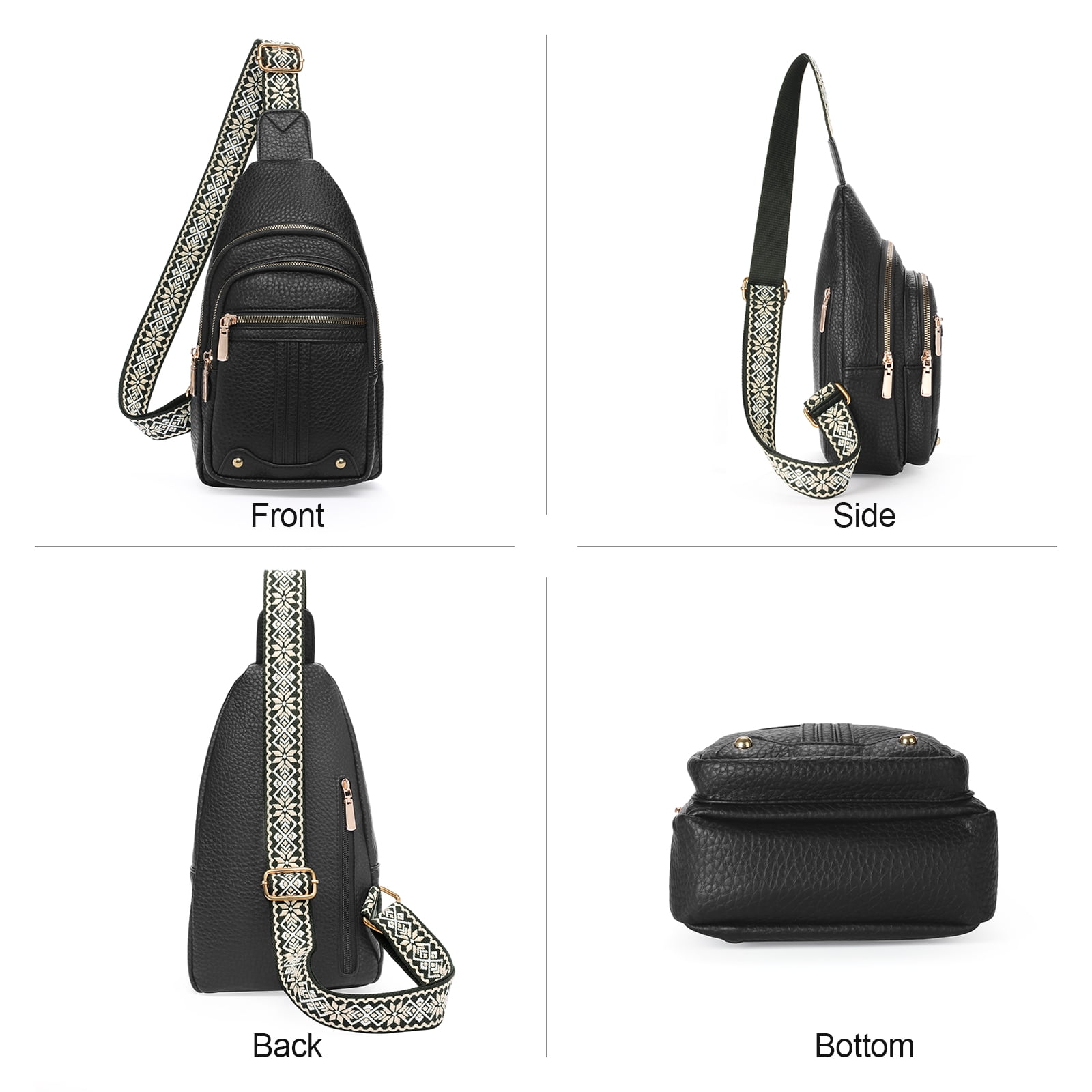 GAEKEAO Crossbody Sling Bag for Women, Travel Leather Crossbody Bags Fanny Packs for Women Small Crossbody Purse Chest Bag