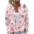 thumbnail image 2 of Lumtrix Women Christmas Cardigan Casual Long Length Sleeve Christmas Print Tops Winter Top Multicolor 3XL, 2 of 5