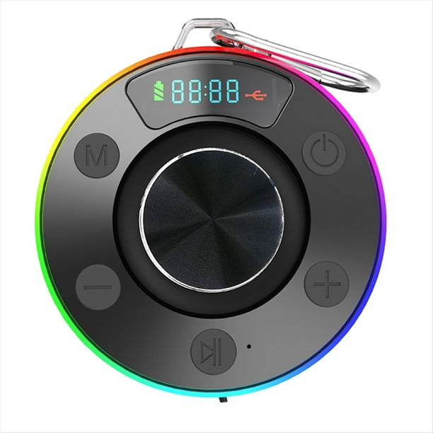 Altavoz de Ducha Bluetooth Impermeable, Minialtavoz de Ducha Bluetooth con Ventosa, Radio de Ducha Inalámbrica con Luces RGB.